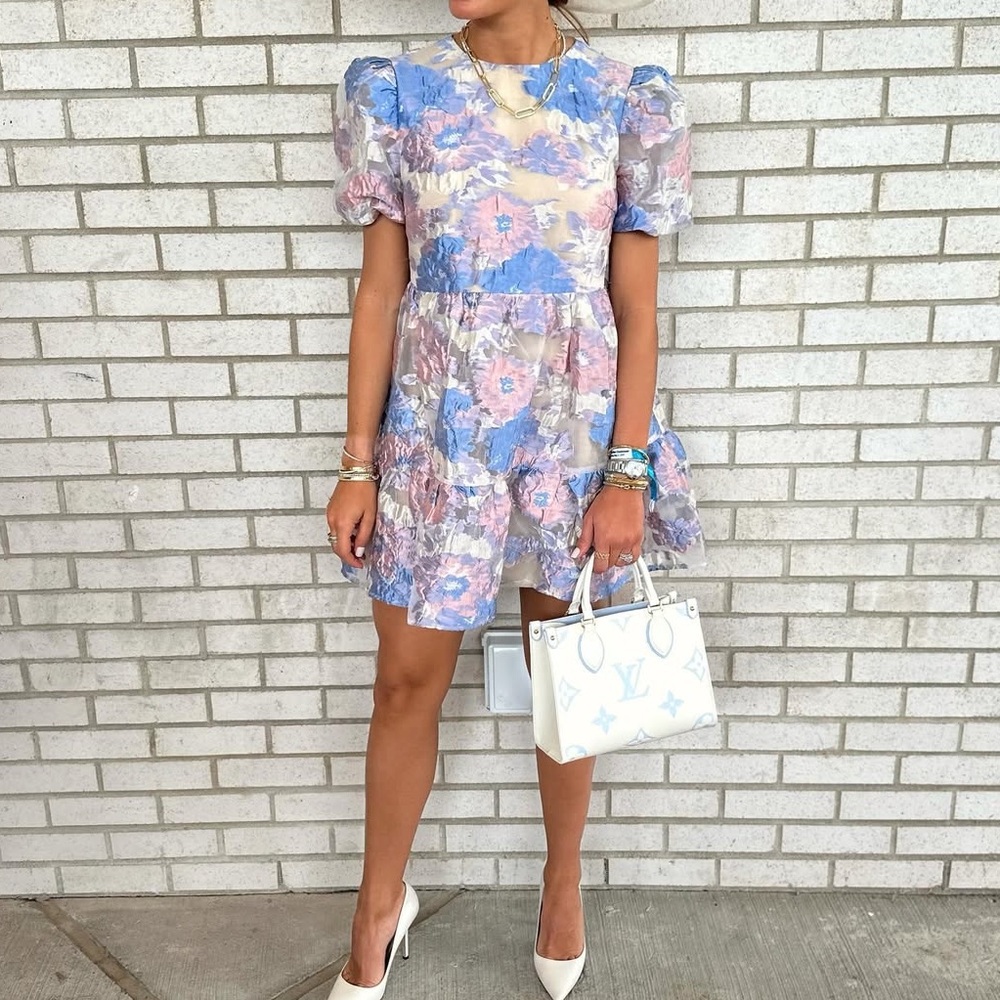 Elliatt Blue and Pink Floral Mini Dress